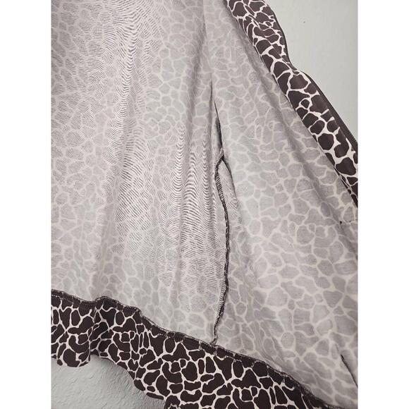 Kim Rogers Womens Brown White Animal Print Two Pockets ZipUp Jacket PXL - Picture 6 of 7